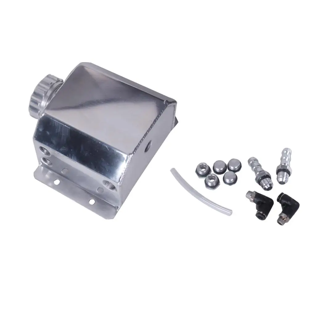 

1000ml Aluminum Engine Motor Oil Catch Can Tank Bottle Silver