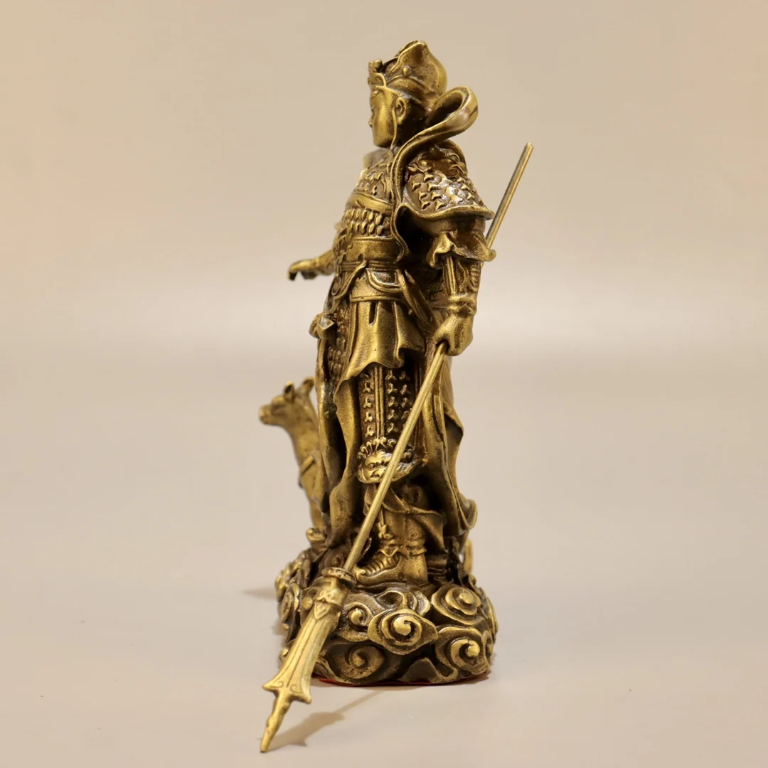 7-дюймовая коллекция тибетского храма старая латунь Бог Эрлен Лян Чжэн Чжэнь Ян