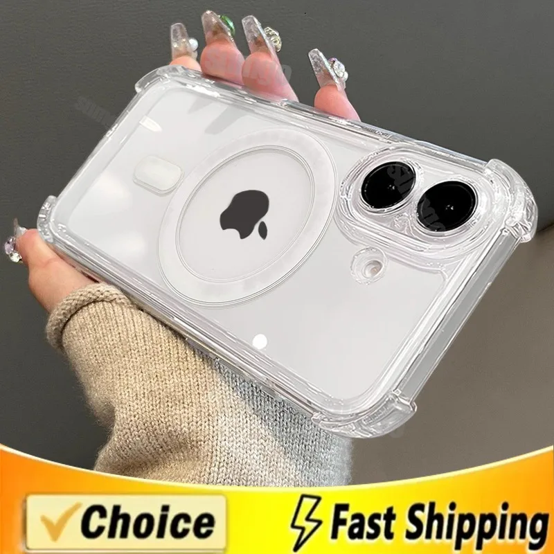 Новый прозрачный акриловый противоударный чехол серии 16 для iPhone 15 14 13 11 12 Pro Max Plus
