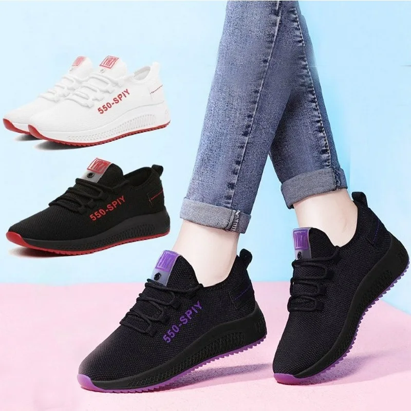 Trainers Female 2023 Spring and Summer New Casual Shoes Shallow Mouth Breathable Mesh Korean Version of Literary Female Shoes