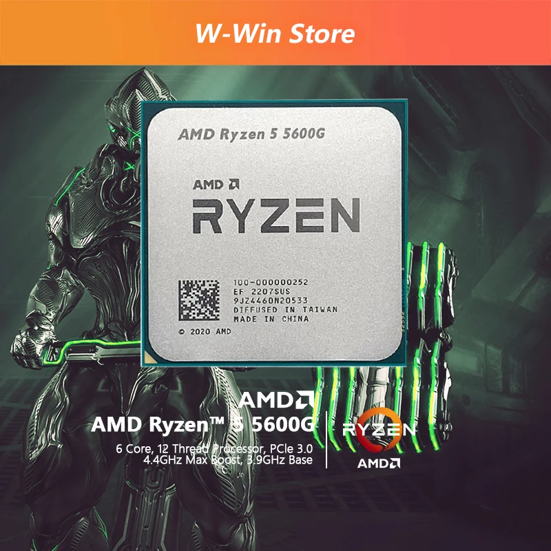 Cena AMD Ryzen 5 5600G R5 5600G 3.9GHz Sześciordzeniowy Dwunastogwintowy 65W Procesor CPU L3 = 16M 100-000000252 Gniazdo AM4 Bez Wentylatora