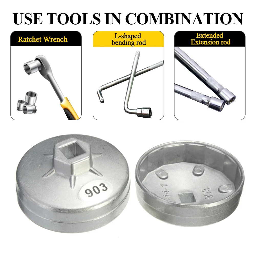 1 шт. автомобильная флейта алюминиевый ключ для масляного фильтра головка 74 мм 903