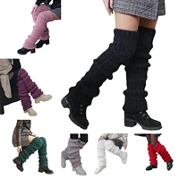 womens knee high leg warmer sock ladies knitted warm foot cover fashion lolita kawaii punk knit long winter socks boot cuffs
