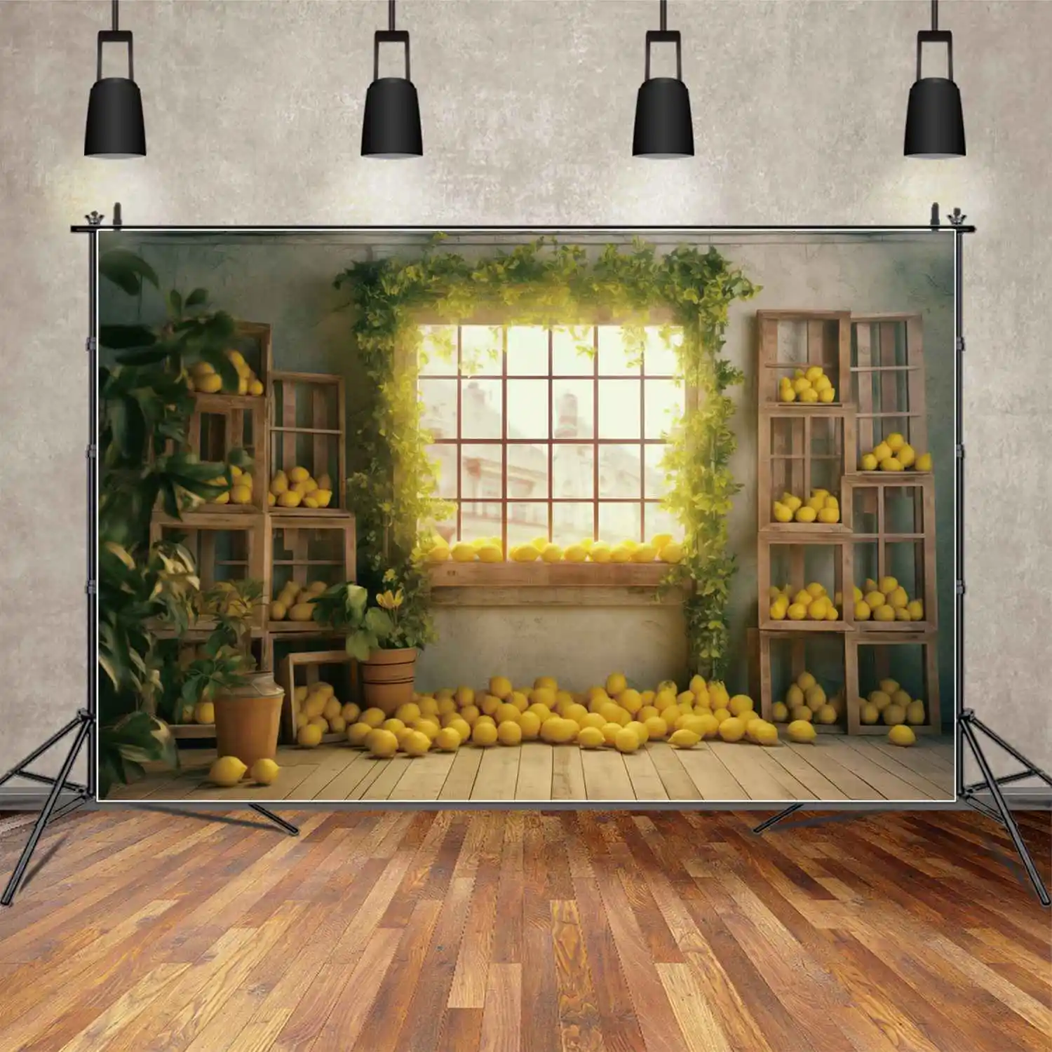 

MOON.QG Backdrop Thanksgiving Window Party Autumn Harvest Decoration Background Customized Rural Theme Prop Photo Booth Supplies
