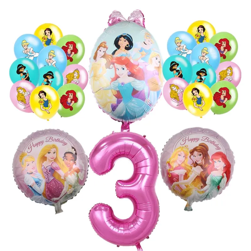Воздушные шары 24 шт./компл. тематические Принцессы Disney Русалка Ариэль Золушка
