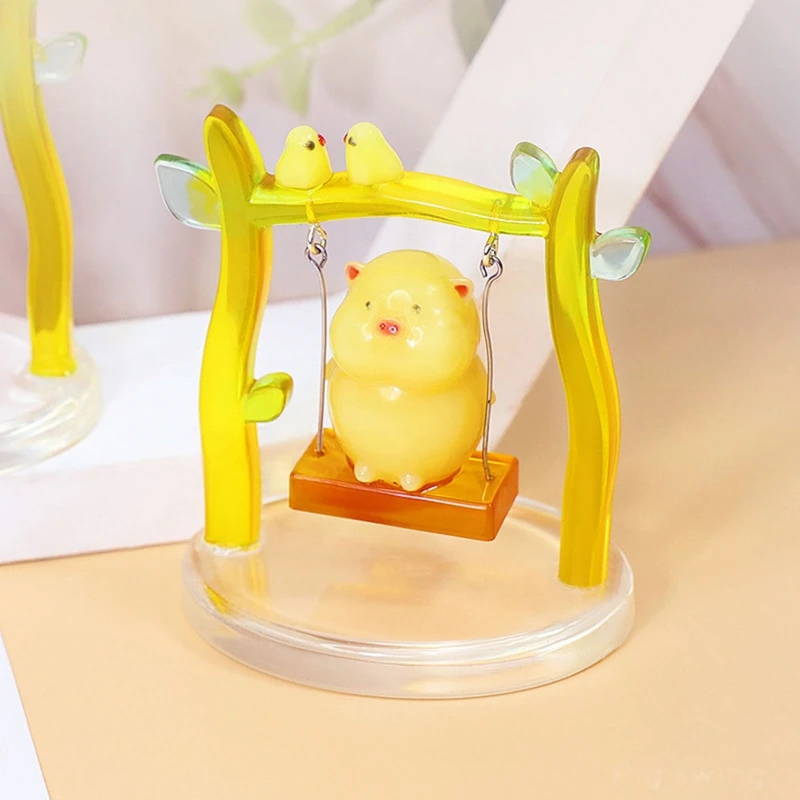 

Симпатичные Силиконовые формы в виде Свинки для качели, зеркальные формы, форма в виде свиньи из смолы, принадлежности для «сделай сам», акс...