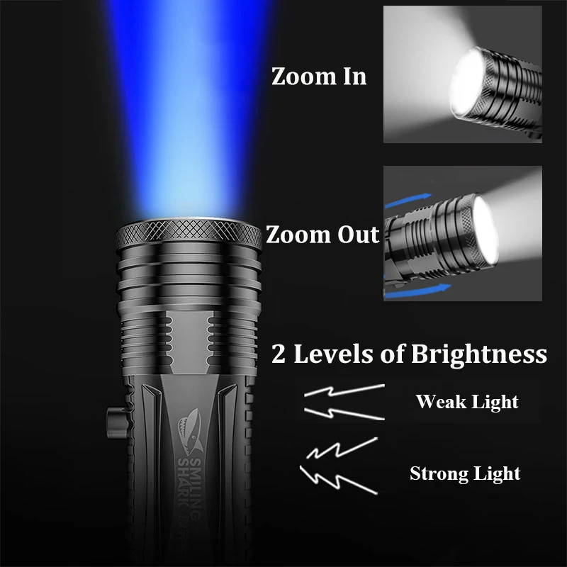 Светодиодный фонарик яркий масштабируемый Водонепроницаемый 4 цвета источник