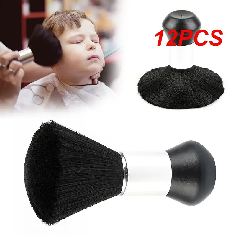 

12PCS Black Hairdressing Sweeping Neck Hair Cleaning Duster Hair Cutting Brush for Barbershop Hair Cut Brush Tools Barber