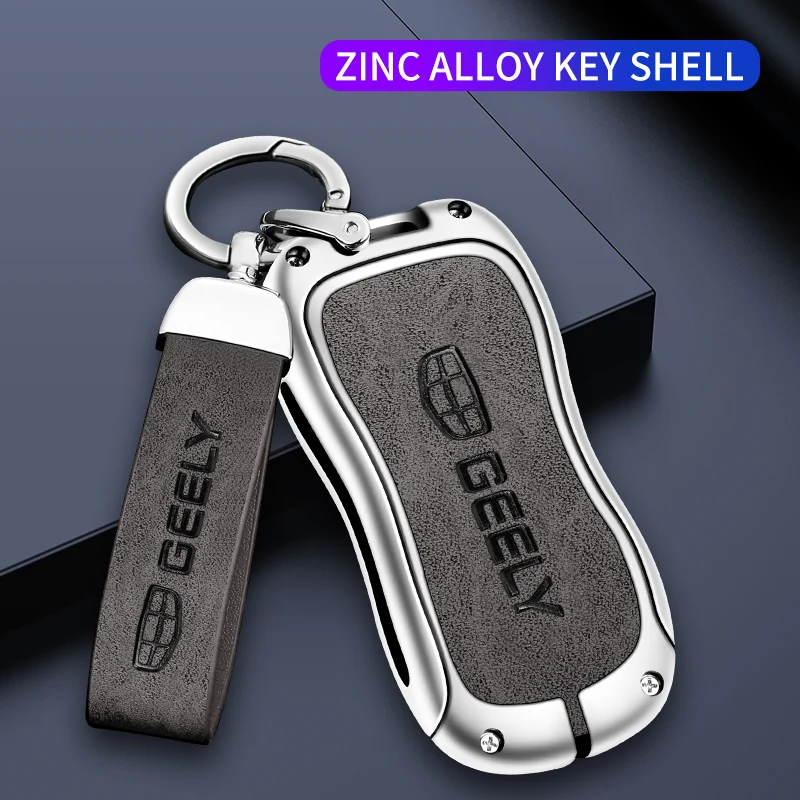 

Car Key Case Shell Auto Emblem Keychain Ring For Geely Atlas Boyue NL3 X6 EX7 Emgrand X7 SUV GT GC9 GC6 Borui Coolray EC7 GX7