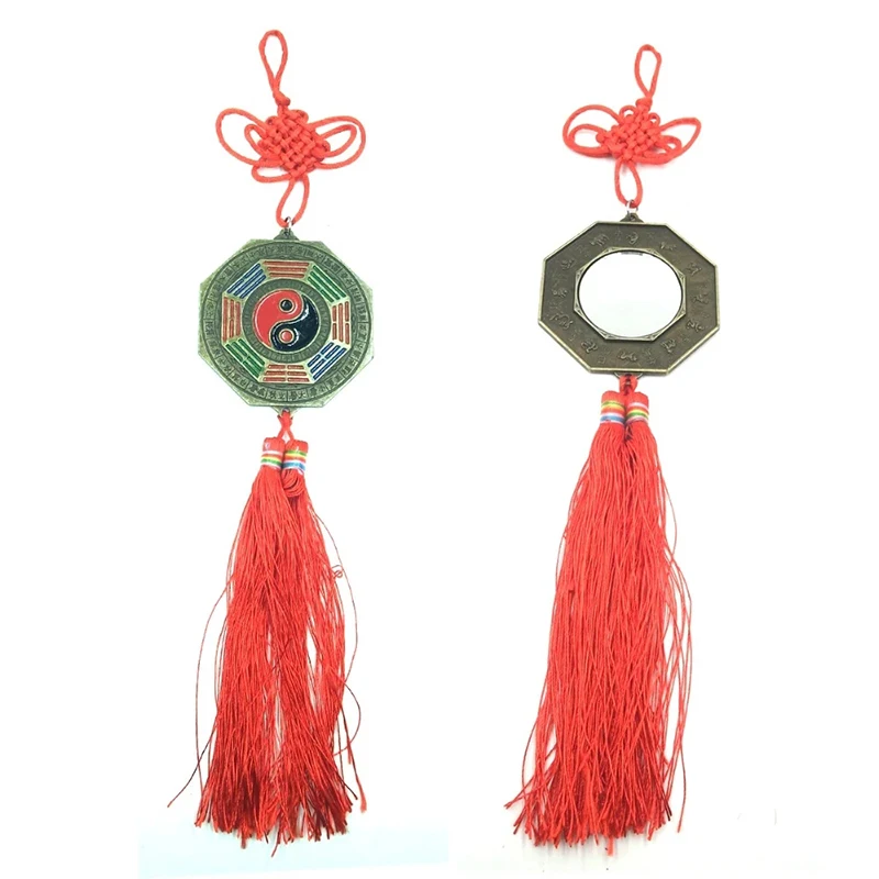 

New Year Door Pendant Classical Town Exorcism Evil Coin Mirror Tai Chi Eight Diagrams Tiger Feng Shui Tassels For Decorate Gifts