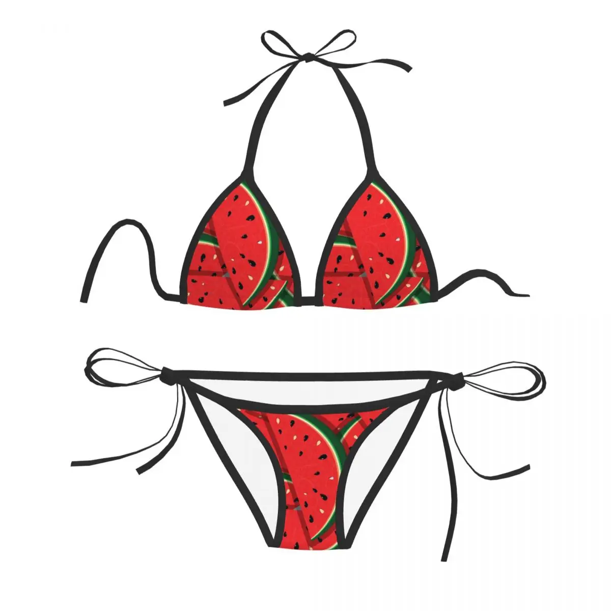 

Sexy Bikini Women Swimsuit Push-up Two Piece Swimwear Fresh Slices Of Red Watermelon Bathing Suit Beachwear Brazilian