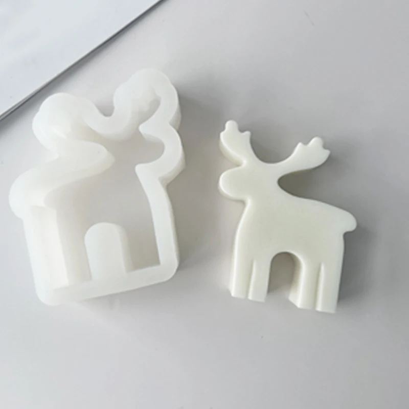 1 шт. силиконовая форма в виде рождественской лоси свечи