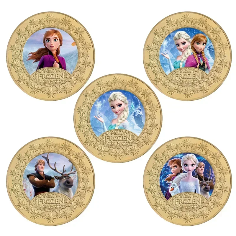 

Disney Elsa Anna Frozen Commemorative Coin Gold Coin Collection Coins Children's Toy Decoration Crafts Cartoon Lucky Coin Gifts