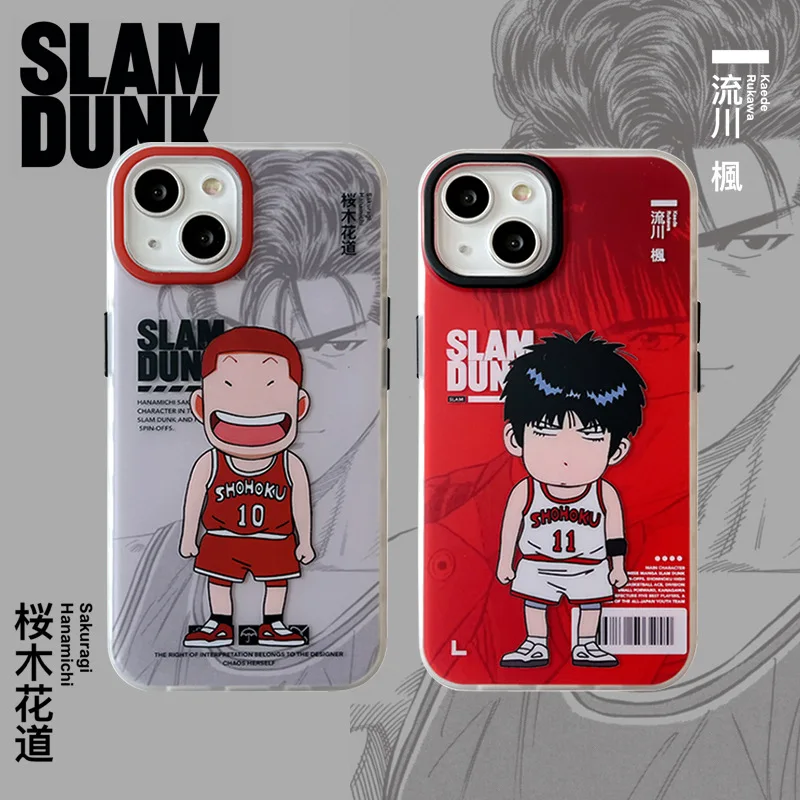 

Anime Slum Dunk Cute Hanamichi Sakuragi Rukawa Kaede Phone Case for iPhone 14 13 12 11 Pro ProMax Plus Shockproof Cover Coque