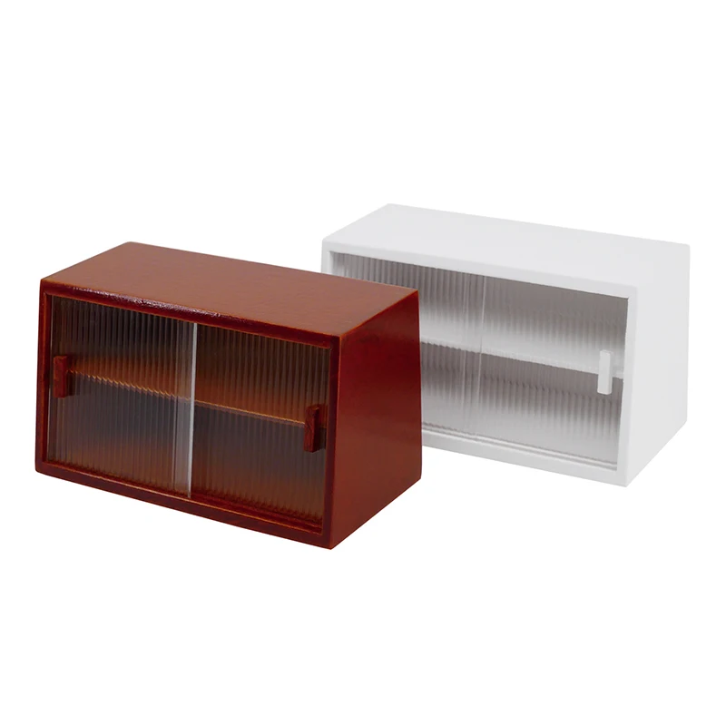 

1/6 1/12 Dollhouse Wooden Mini Kitchen Cupboard Cabinet Dollhouse Miniature Furniture For Cake Display