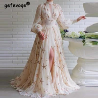 2022 vintage elegant sequin sexy hollow slit party prom maxi dresses for women lantern long sleeve princess tunic dress vestidos