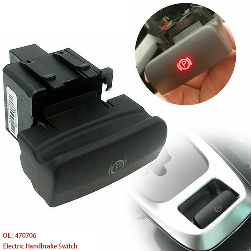 

2Pc Electric Handbrake Switch Matte & Bright Black For Peugeot 3008/5008 Citroen C4 Parking Control Button 470702 470703