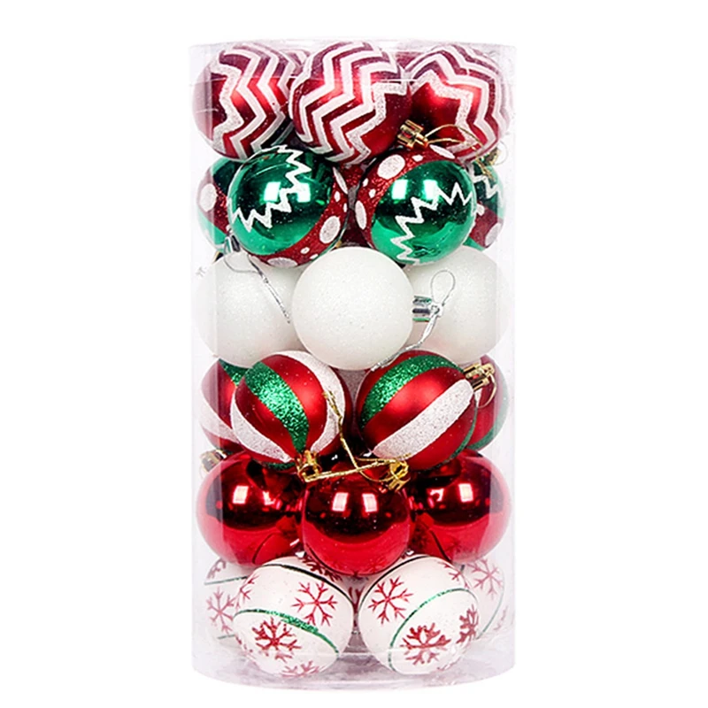 

30 упаковок, 2,36 дюйма, рождественские украшения, Рождественский шар, Противоударная подвесная елка