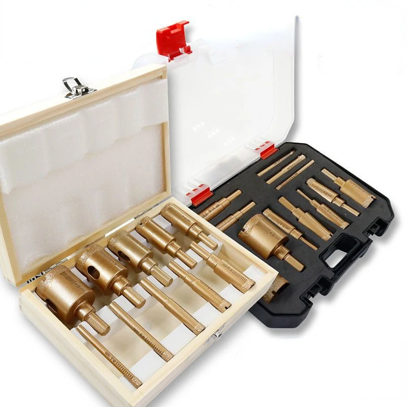 12Pcs 6-35mm Diamond Coated Drill Bit Set Hole Saw Kit Glass Marble Granite Stone Tile Ceramic Hole Drilling Bit Suit