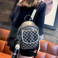 women leather backpack mini rhinestone bagpack female casual korean mochila school book black knapsack bag
