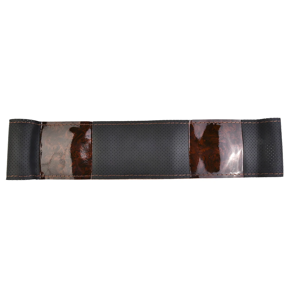 

Parts Steering wheel cover Peach Wood Replacement Truck Universal With Needles And Thread DIY Leather Fit 37-38cm