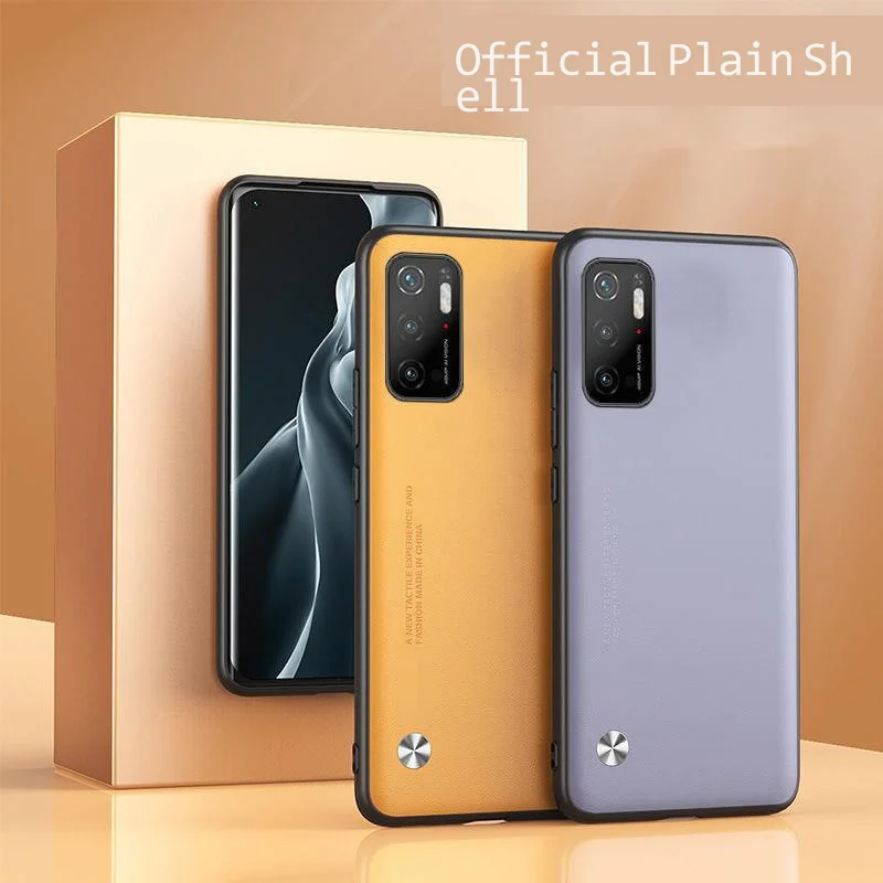 

For pocom3 ultra thin anti falling frosted plain leather silicone all inclusive protection business mobile phone case
