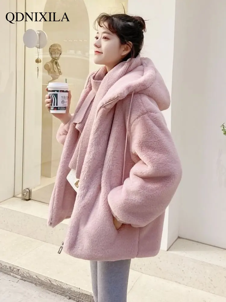 Winter Coat for Women Faux Fur Coat New Style Rabbit Like Fur Short Style Young Fashion Thickened Wool Coat Women Winter Jacket