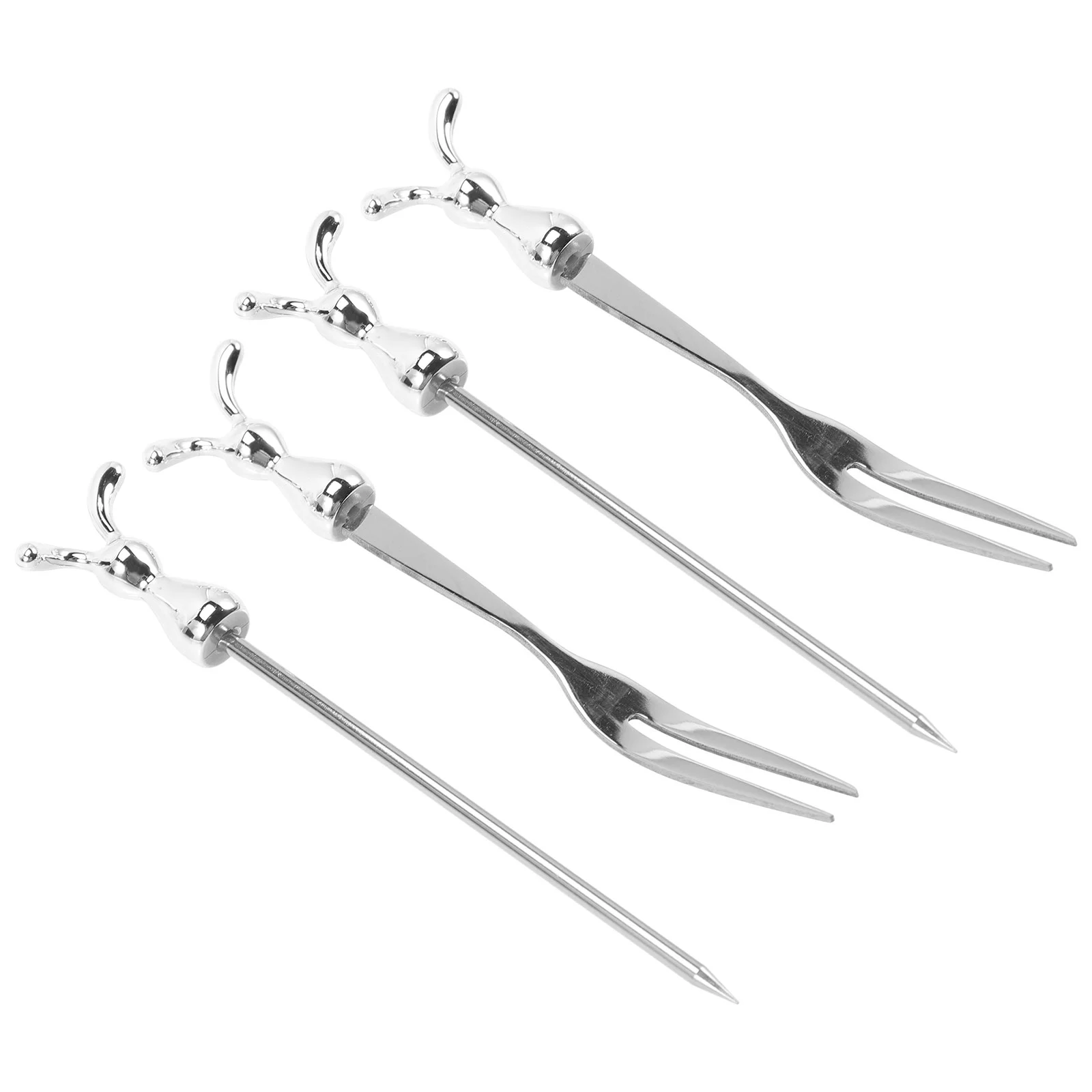 

Fork Set Forks Spoon Stainless Steel Dessert Spoons Picks Cake Cocktail Skewer Salad Fruit Mini Toothpicks Cheese Tableware Cute