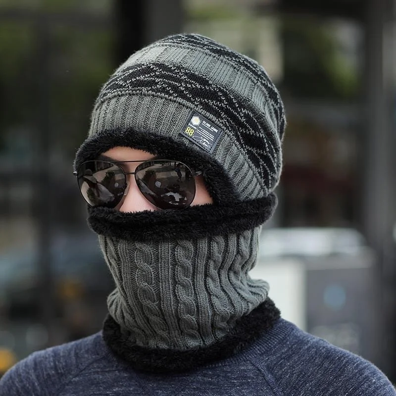 

Winter Hat Skullies Beanies Hats Winter Beanies For Men Women Wool Scarf Caps Balaclava Mask Bonnet Knitted Hat
