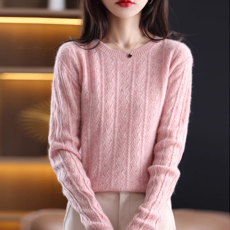 Knit Sweater Women's Long-Sleeved Autumn/Winter 21 New Korean Version Of Loose Hedging Fashion Retro Western Casual Lazy Swe