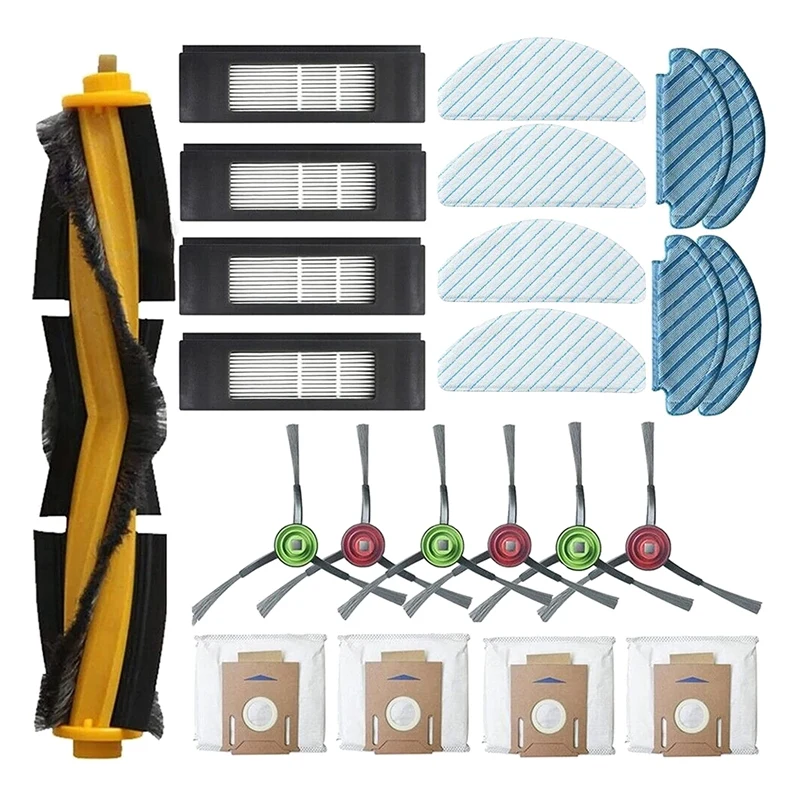 

Top Deals 23 Pcs Accessories Replacement Parts Kit Main Brush Side Brushes Filters Cleaning Mop Pads For Yeedi Vac Station