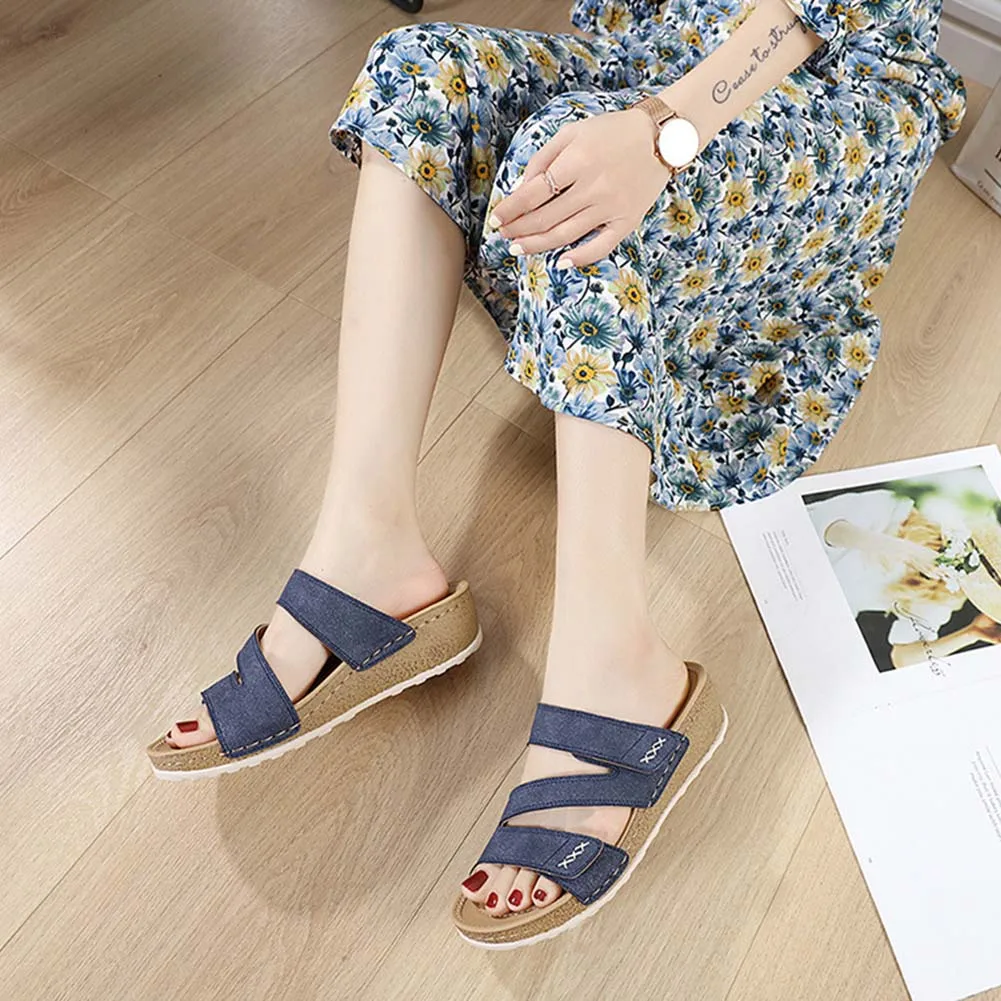 Women's Slope Heeled Slippers Comfortable Soft Sole Beach Shoes For Daily Wear