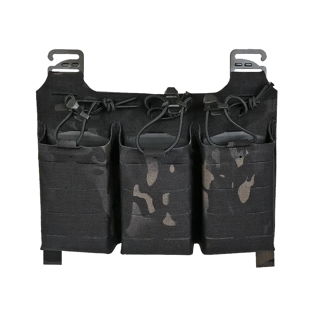 

Ferro Style Triple Magazine Pouch Adapt Front Flap 5.56 M4 G Hook Retention Bungee Pull Tab Laser Cut Plastic MAG Insert Hunting