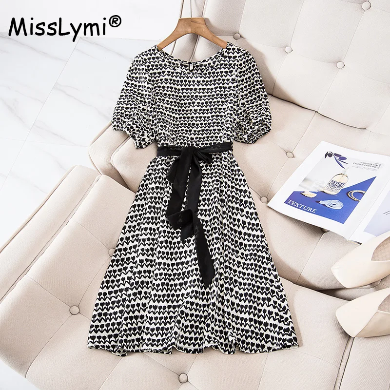 

Женское платье с коротким рукавом-фонариком, Элегантное летнее платье большого размера с цветочным принтом, 2022