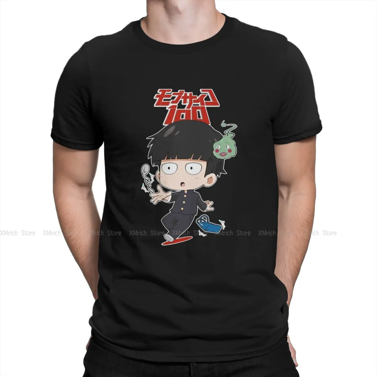 

Mob Psycho 100 Newest TShirt for Men Mob Round Neck Pure Cotton T Shirt Distinctive Gift Clothes OutdoorWear