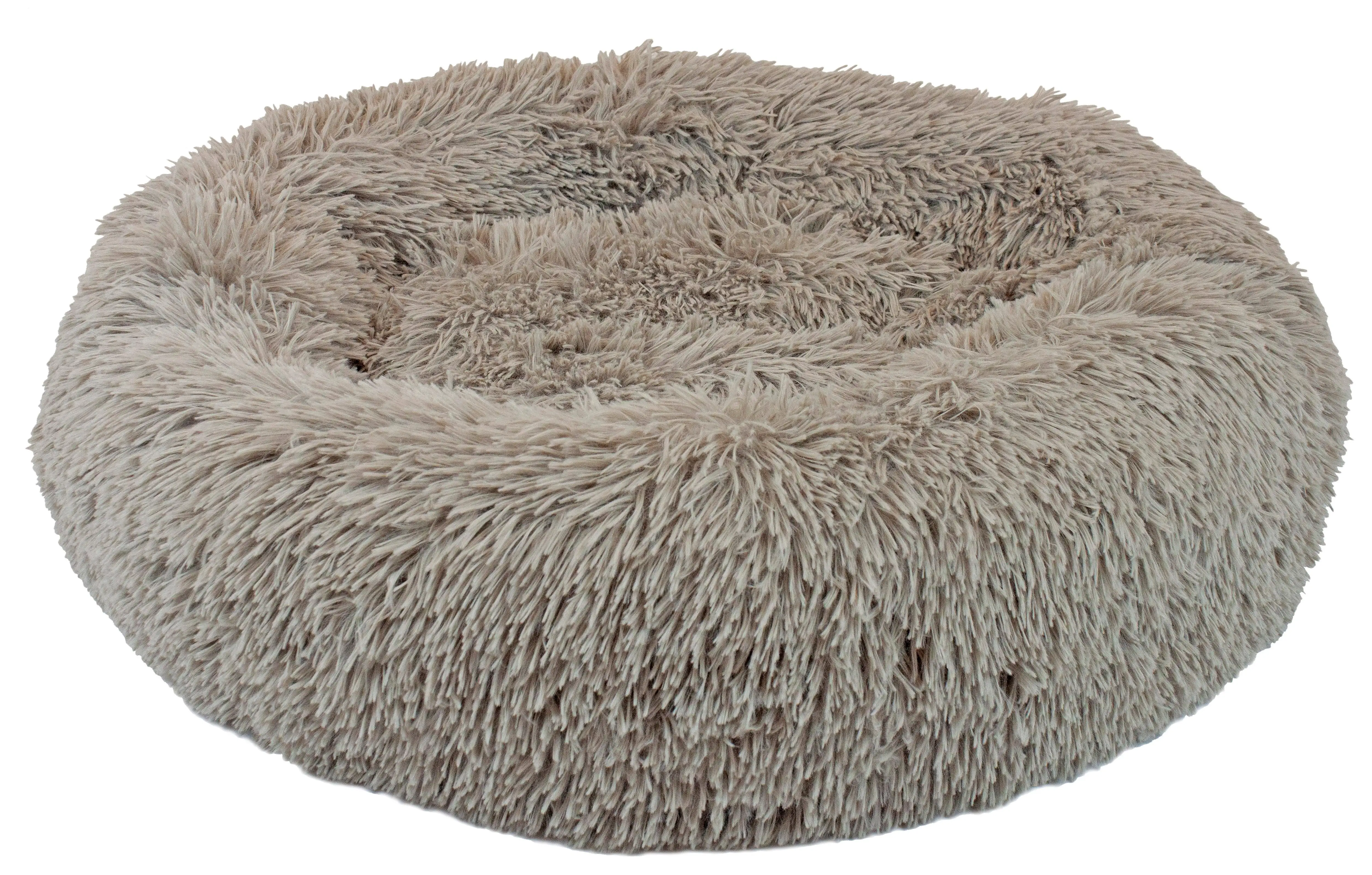 

Dog Cat Super Lux Shaggy Fur Donut Bolster Pet Bed - Small