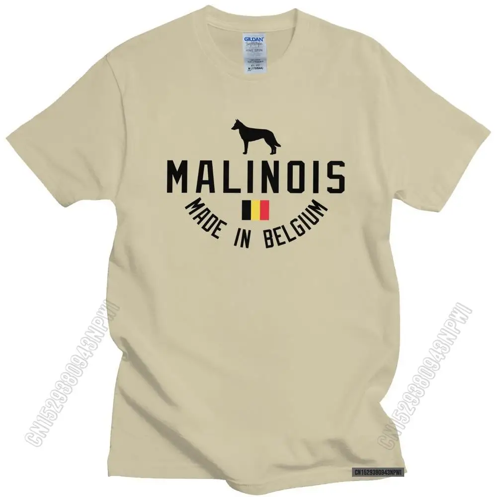 

Fahion Belgian Shepherd Malinois T-Shirt Men Soft Fabric Dog Lover Owner Gift Tops Casual Tshirt Pre-Shrunk Cotton Tee Shirt