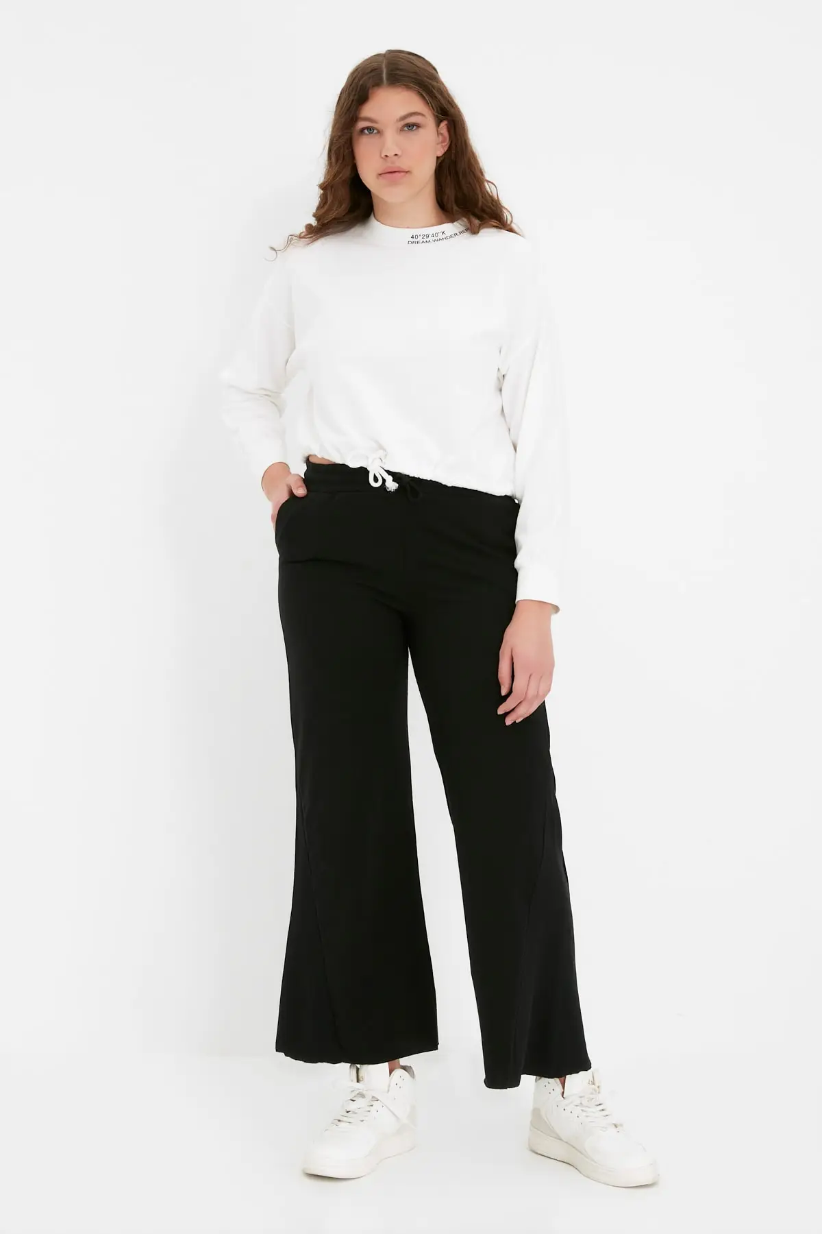 Трендовые черные вязаные спортивные штаны TWOAW20EA0005 | Спорт и развлечения