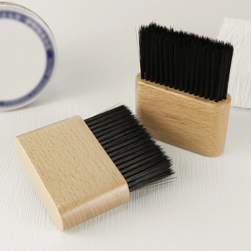 

Professional Salon Hair Cutting Neck Face Duster Brushes With Wooden Handle Hairdressing Styling Makeup Tools