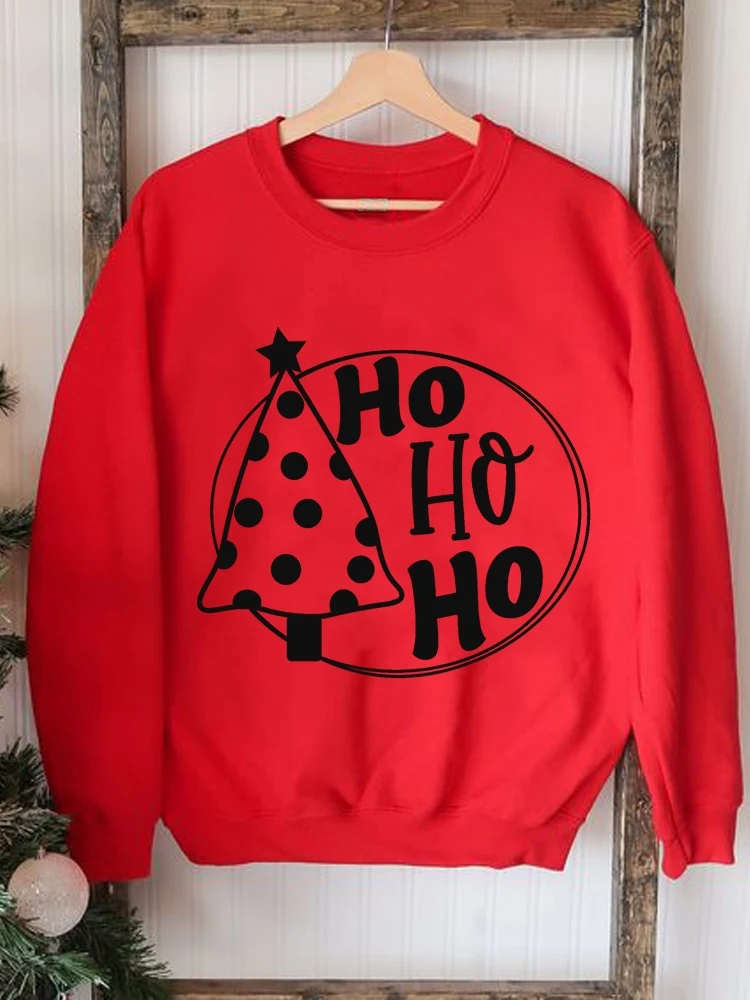 

Women Pullovers Merry Christmas Fashion Clothing Printing Tree Sweet Letter Trend Female Casual O-neck Graphic Sweatshirts