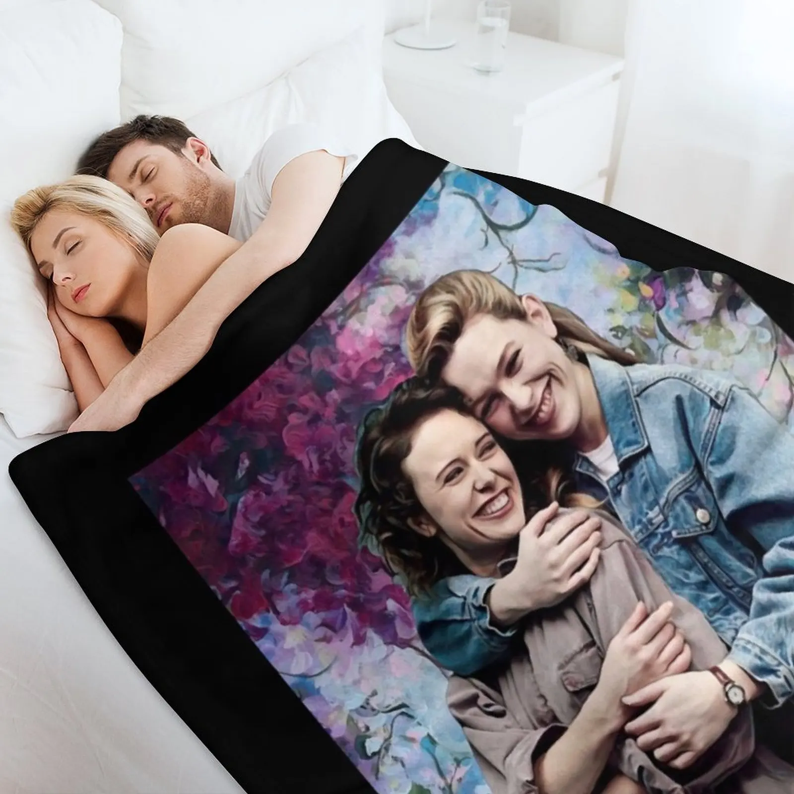 Подарок любовнику Dani And Jamie Clayton ретро волнистое одеяло фланелевые модные одеяла