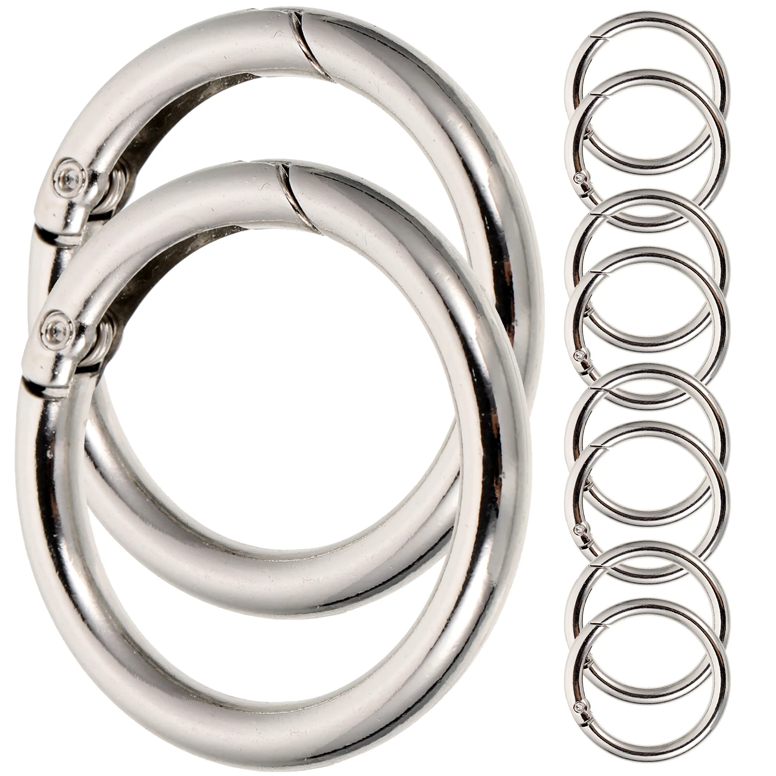 

10 Pcs Split Spring Buckle Key Rings Bulk Metal Keys Stainless Steel Round Chain Organization Circular Keyrings Portable