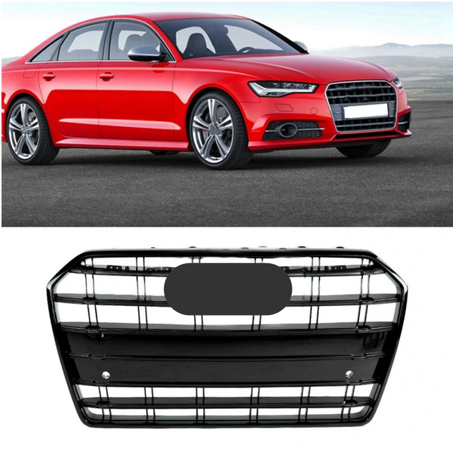 

Black Car Front Bumper Grille Grill for Audi A6 c7 2016 2017 2018 2019 car-styling accessories