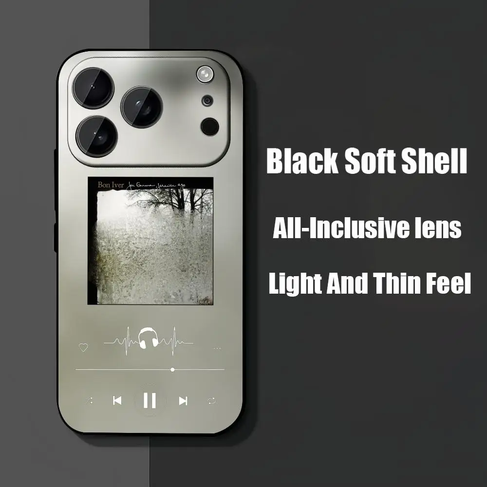 Фото Чехол для телефона B-Bon Iver для iPhone 17 Air 16 16e Plus Pro MAX15 14 13 12 11 Xr 7 8 6 Se XSmax, мягкий черный чехол №5