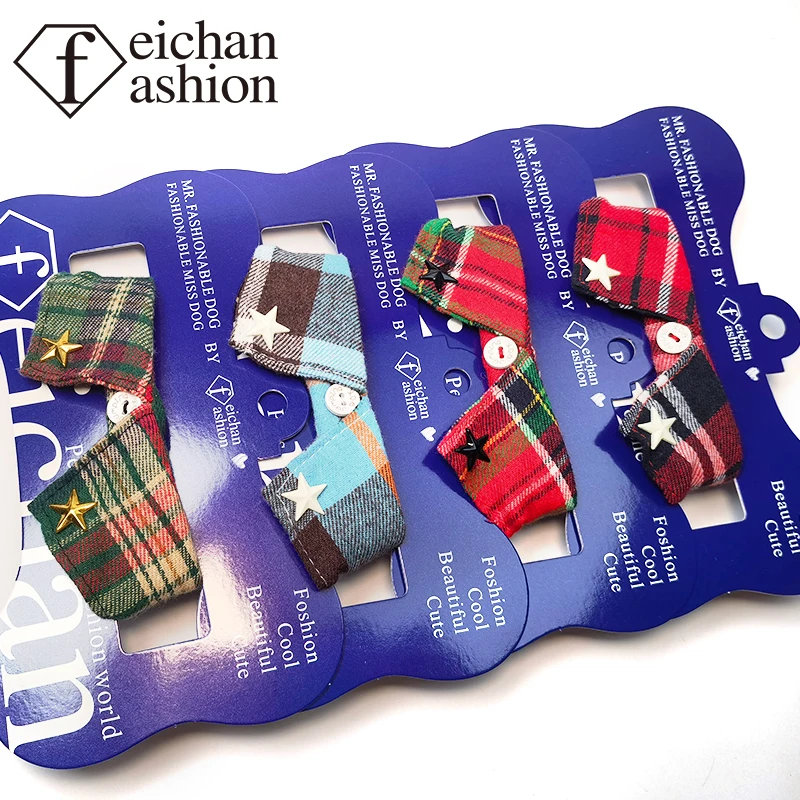 

British plaid pet cat dog fashion gentleman double layer pure cotton suit fashion bow tie military style pet fashion design