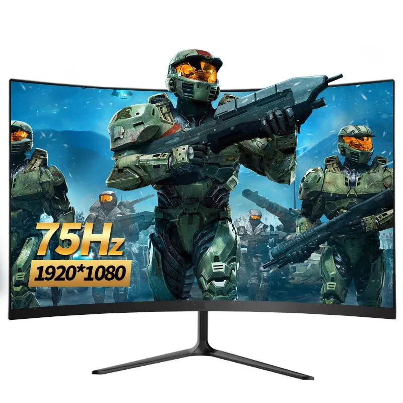 

Мониторы IPS с изогнутым ЖК-дисплеем 24 дюйма, игровые HD мониторы для ПК, мониторы HDMI 75 Гц для настольных ПК 1080p, компьютерные мониторы для гейме...