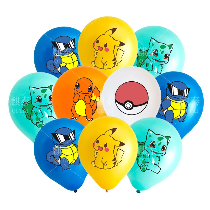 

30pcs Pokemon Pikachu 12 Inch Aluminum Balloon Anime Toys Charmander Squirtle Party Decoration Balloons Kids Birthday Xmas Gifts