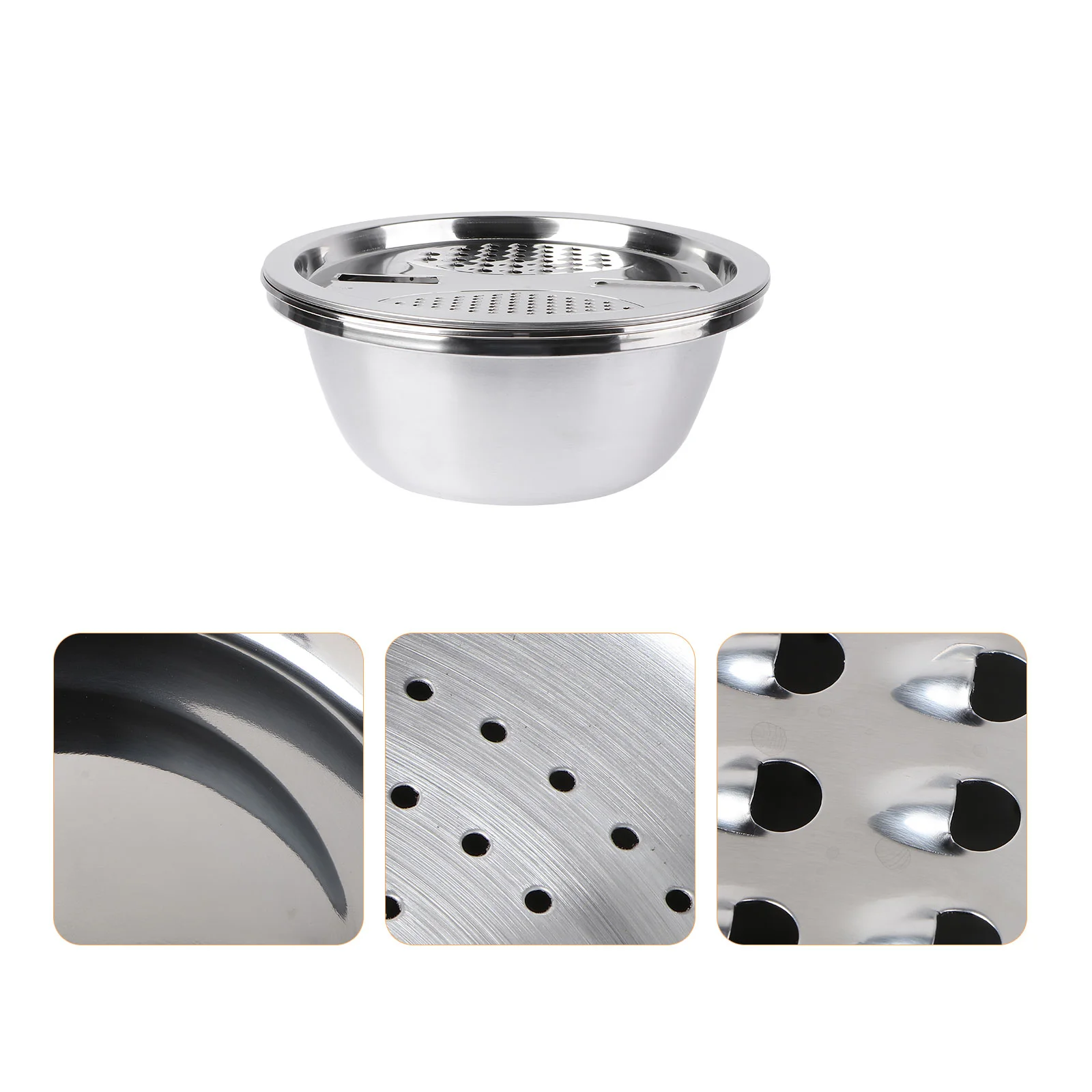 

Vegetable Bowl Grater Strainer Slicer Colander Kitchen Fruit Washing Rice Basket Stainless Steel Drain Basindicer