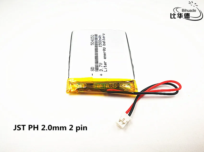 

10pcs/lot JST PH 2.0mm 2 pin Good Qulity 3.7V,1500mAH,504050 Polymer lithium ion / Li-ion battery for TOY,POWER BANK,GPS,mp3,mp4