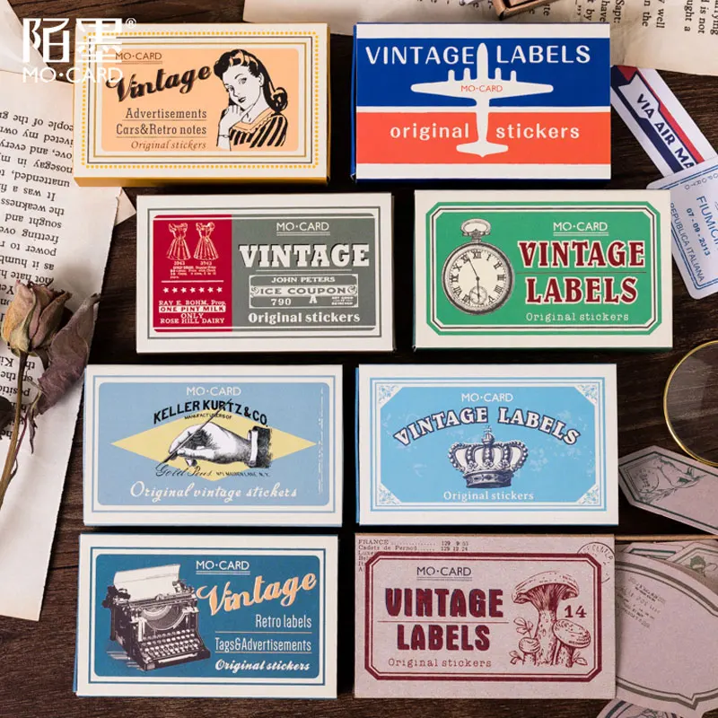 Pegatinas de estilo Vintage de 60 unids/set, tarros de velas estéticas para etiquetas de especias, decoración de álbum de recortes, suministros de cuadernos de diario